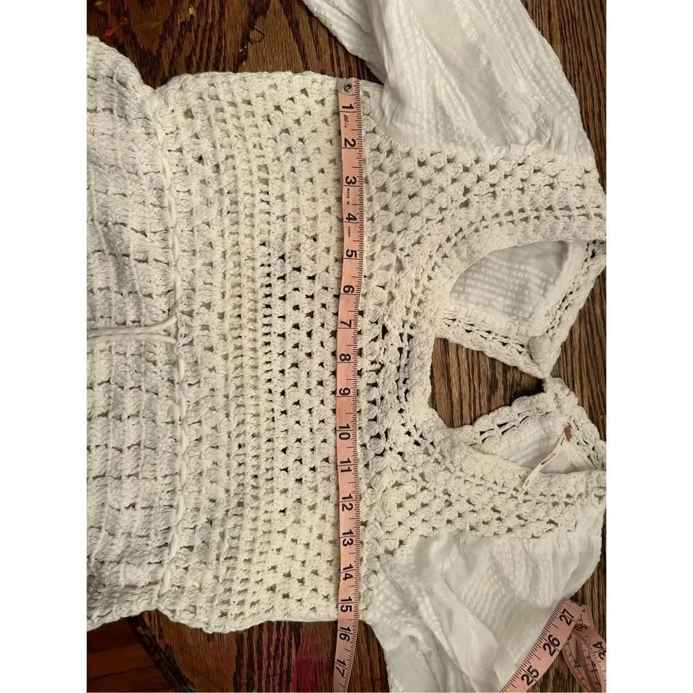 Free people Megan Crochet Top size xs